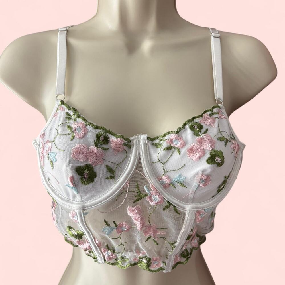 Delicate white lingerie bra top